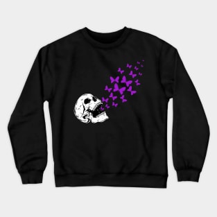 Butterfly Skull - Purple Crewneck Sweatshirt